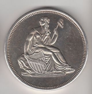 Vintage Liberty Seated 1 Troy Ounce Silver Art Round photo