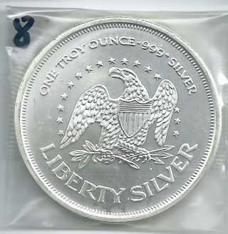 1 Oz Silver.  999 Eagle Life Liberty Happiness Birthday Christmas Gift Present photo