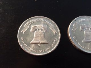 One Troy Ounce.  999 Pure Silver 1984 