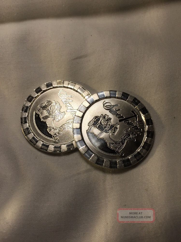 2x1oz Solid. 999 Silver Stackable Poker Chips From Silvertowne