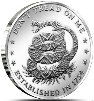 1 Oz Silver Coin Don ' T Tread On Me The Price Of Liberty.  999 Fine Silver Rare photo