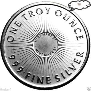 Sunshine Minting {uncirculated - Mint} 1 Troy Oz.  999 Pure Fine Silver Round photo