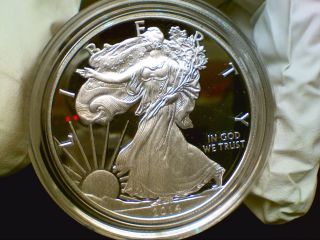2014 American Eagle Silver Dollar Proof.  999 Fine Silver Round photo