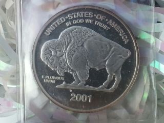 2001.  999 Fine Silver 1 Oz.  Buffalo Nickel Round Bullion photo