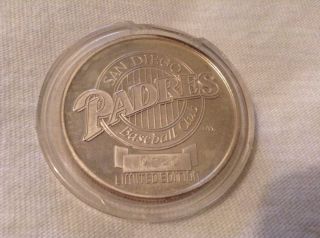 1992 All Star Game San Diego Padres Limited Edition 0280 1 Oz.  999 Silver Coin photo