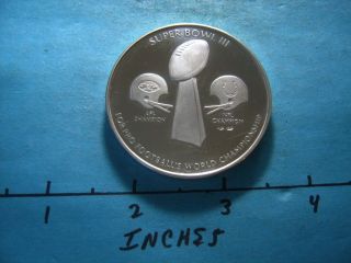 2 Oz Bowl 3 Champs Football York Jets Silver Coin Rare Cool 3 photo