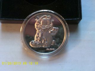 Garfield 1987 Limited Edition One Ounce.  999 Fine Silver Medallion Collectible photo