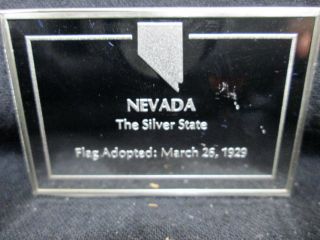 Official U.  S.  Flags Nevada Large Ingot 2.  3oz Silver Franklin 1974 Gb8865 photo