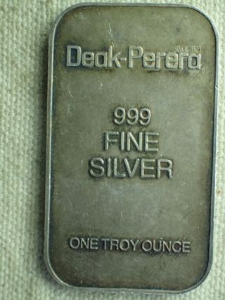 1 Ozt.  999 Silver Deak - Perera Bar.  From The 80s photo