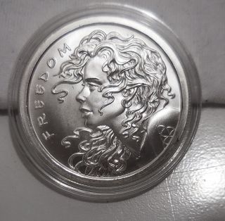 2013 1 Oz Freedom Girl Silver Bullet Silver Shield.  999 Fine Silver Freedom Girl photo