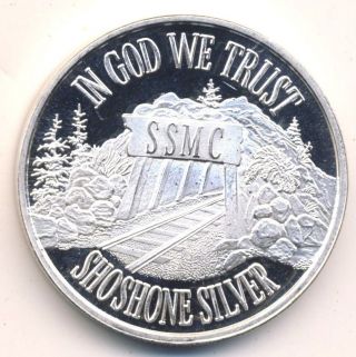 1994 Shoshone Silver Mining Ssmc.  999 Art Round In God We Trust Only 1 Nr photo