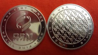 One (1) Opm Silver Round: 1 Troy Ounce (oz).  999 Fine Silver : Ships. photo