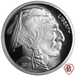 (1) 2015 Buffalo Design Silver Coin One Troy Ounce.  999 Fine Silver 1 Oz Round L photo