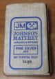 Johnson Matthey Vintage Old Style Silver Bar 100 Oz Serial 01215038b Silver photo 2