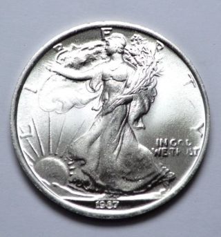 1987 Liberty Walking Design 1oz.  999 Fine Silver Round Bullion Collector Coin Bu, photo
