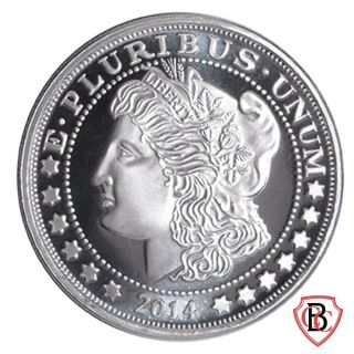 (1) Morgan Dollar Design Silver Coin One Troy Ounce.  999 Fine Silver 1oz Round L photo