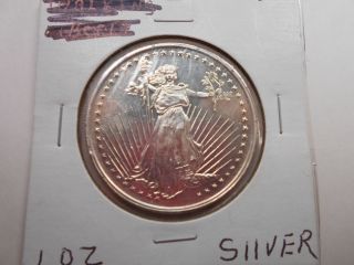Silver Towne One Troy Oz.  999 Pure Silver Round photo