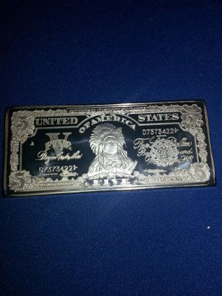 1 Oz Indian Chief $5 Silver Certificate Copper Bar/ Fine Silver Estate photo