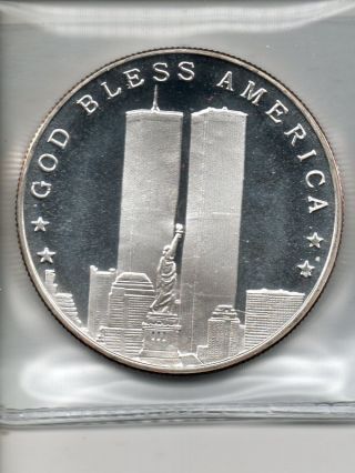 9 - 11 Twin Towers.  999 Silver Round photo