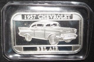 1957 Chevorlet Bel Air - 1oz.  999 Fine Silver Bar photo