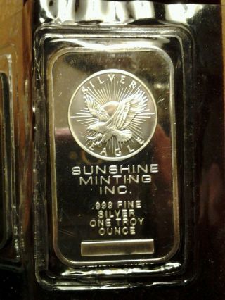 1 Oz.  999 Pure Silver - Sunshine Bar L@@k photo