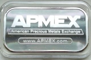 Apmex.  999 Fine Silver Bar - Uncirculated - One Troy Oz.  Pure Silver photo