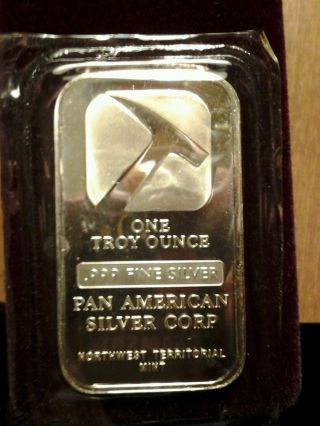 1 Oz.  999 Pan American Silver Bar L@@k photo