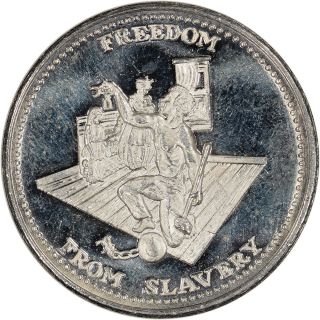 1 Oz.  Jm Silver Round - Johnson Matthey.  999 Fine - Freedom From Slavery photo