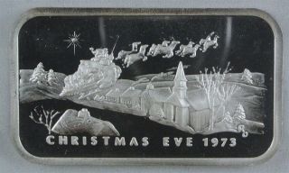 1973 Christmas Eve Silver Art Bar 1 Oz.  999 - Colonial 00651 photo