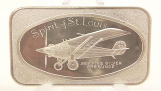 Single 1oz Pure Silver Art Bar.  999 Fine Spirit Of St.  Louis Madison 1972 photo