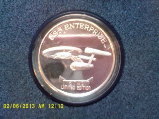 Star Trek 1991 25th Anniversary 1 Troy Oz Limited Edition.  999 Fine Silver Round photo