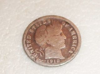 1912 D 90 Silver Dime American Coin photo