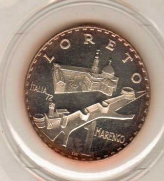 1972 Rare 1 Marengo - Loreto,  Italy Marenghi Del Sole Silver Coin photo