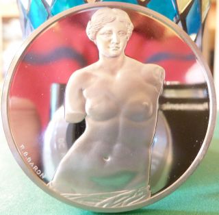 1973 Treasures Of The Louvre La Venus De Milo 1.  4 Oz Silver Medal photo