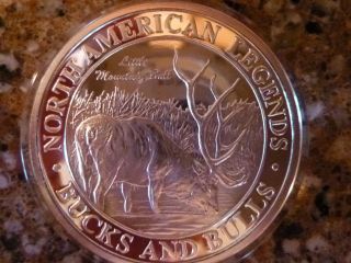 Northamerican Huntingclub Bucks And Bulls Legends 1oz Silver Little Mnt Bull Elk photo