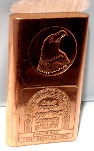 Eagle (one Pound).  999 Fine Copper Bullion Art Bar photo