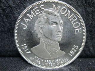 American Express James Monroe 1.  1 Oz Silver Presidential Medal 1975 Gf9331 photo