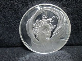 Genius Of Michelangelo The Dammed Man 1.  4 Oz Silver Medal 1972 Gg9270 photo