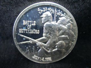 History Of The Civil War Battle Of Gettysburg Pure Silver Round.  815oz Gb8834 photo