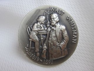 Longines Great American Triumphs Walt Whitman 925 Silver Medal 1.  3 Oz Ga7628 photo