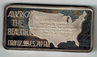 Silver 1 Oz.  999 Fine Silver American The United States Us Great Bar photo