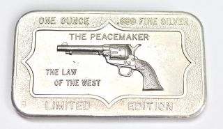 The Peacemaker Limited Edition 1 Ounce.  999 Fine Silver Bar photo