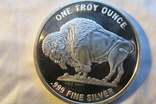 2015 Ntr Metals Buffalo Indian Head Silver Round 999 Pure Fine Silver photo