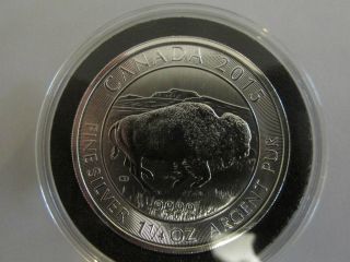 2015 Canadian Bison $8 Coin 1 & 1/4ounce Of Fine.  9999 Pure Fine Silver photo