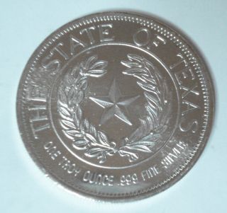 1 Oz.  1986 The Great State Of Texas.  999 Pure Silver Round photo