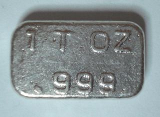 1975 1oz Liberty Old Hand Poured.  999 Pure Silver Bar Morton,  Tx photo