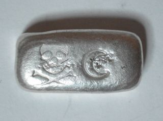1/2oz Old Hand Poured Bar.  999 Pure Silver Knights Templar (1) photo