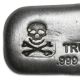 1 Oz Pure.  999 Silver Skull & Bones Poured Loaf Style Bar $9.  99 Silver photo 1