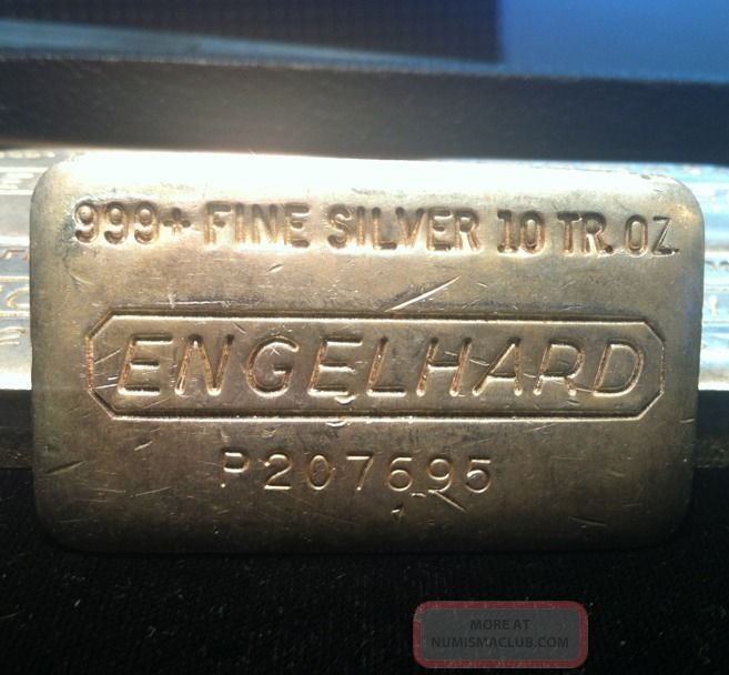 Engelhard Old Poured 10 Oz. 999 Silver Bar