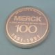 Merck A Century Of Values & Vision One Troy Ounce.  999 Silver Round 1991 Coin Silver photo 1